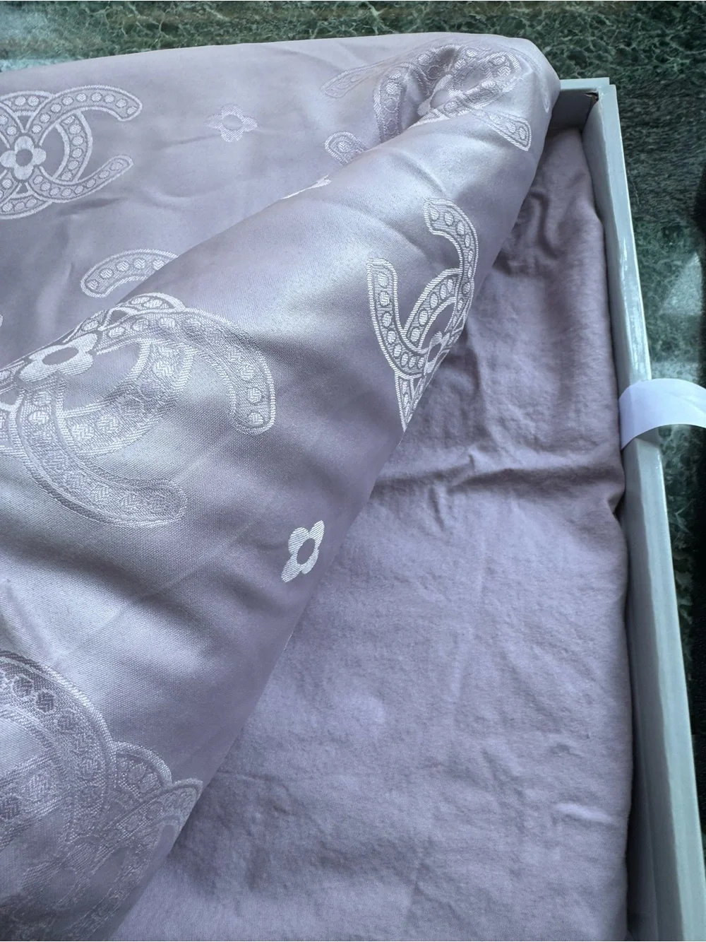 Lavender Jacquard Cotton Duvet Cover Set King size 4 piece Luxury bedding linen